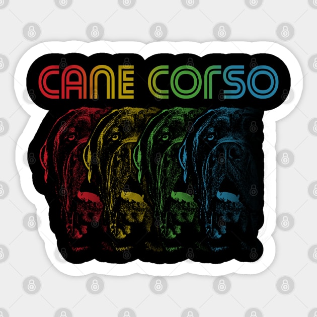 Cool Retro Groovy Cane Corso Dog Sticker by Madfido